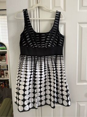 Maurices Black & White Polka Dot Sleeveless Mini Dress